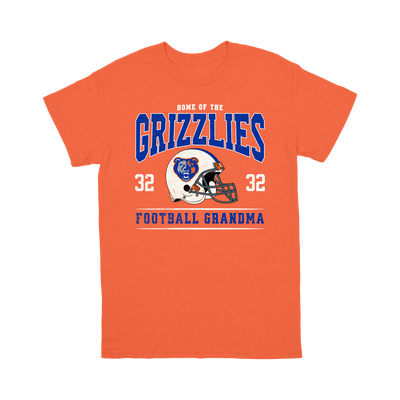 Grand Oaks Grizzlies Football Grandma Personalized T-Shirt | Custom Player Name & Number