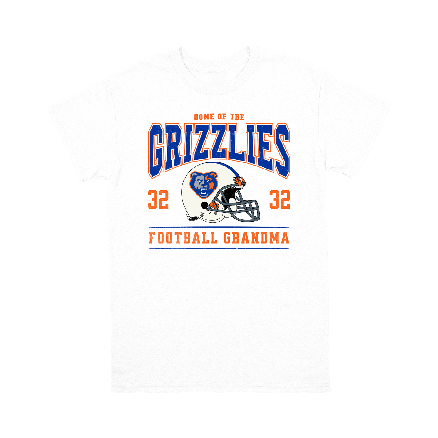 Grand Oaks Grizzlies Football Grandma Personalized T-Shirt | Custom Player Name & Number