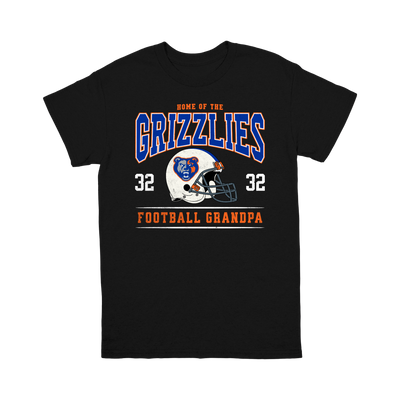 Grand Oaks Grizzlies Football Grandpa Personalized T-Shirt | Custom Player Name & Number