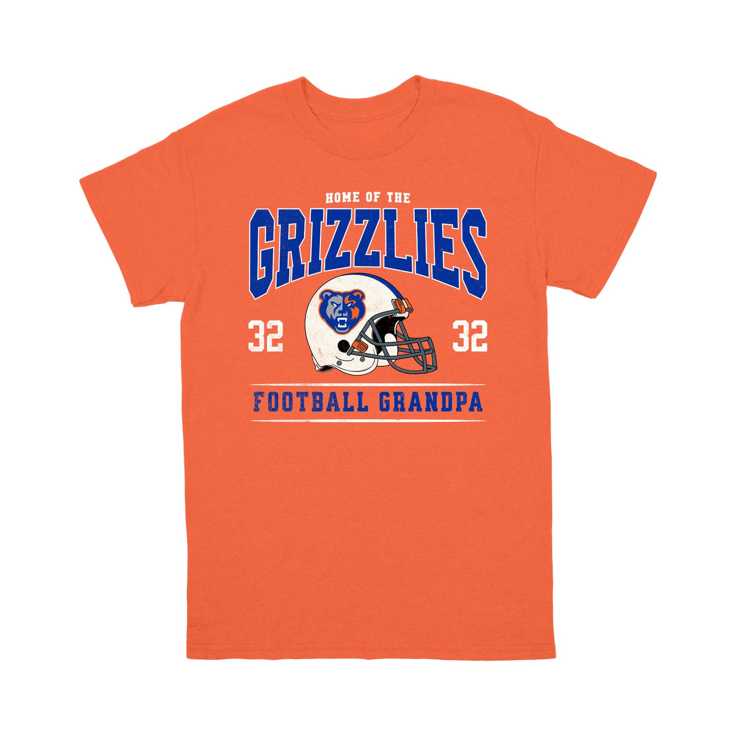 Grand Oaks Grizzlies Football Grandpa Personalized T-Shirt | Custom Player Name & Number