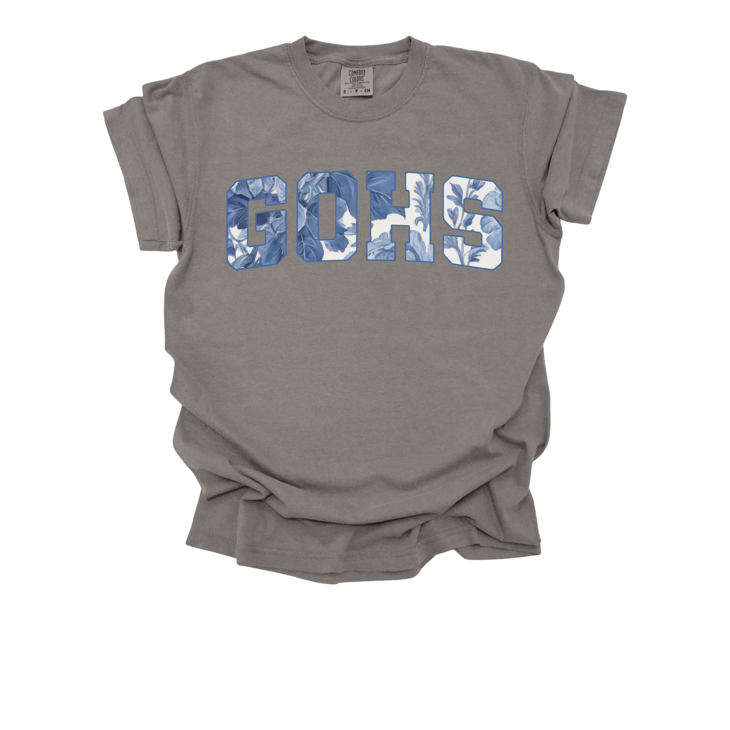 Floral Text GOHS T-Shirt | Spirit Wear | Floral Pattern Lettering