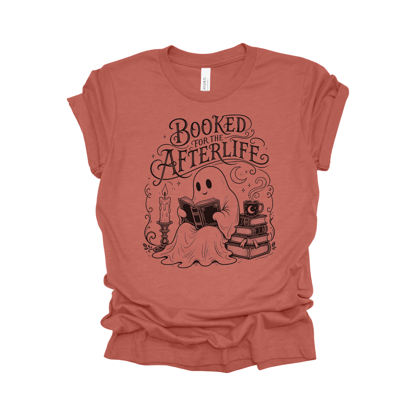 Booked for the Afterlife Halloween Reading T-Shirt
