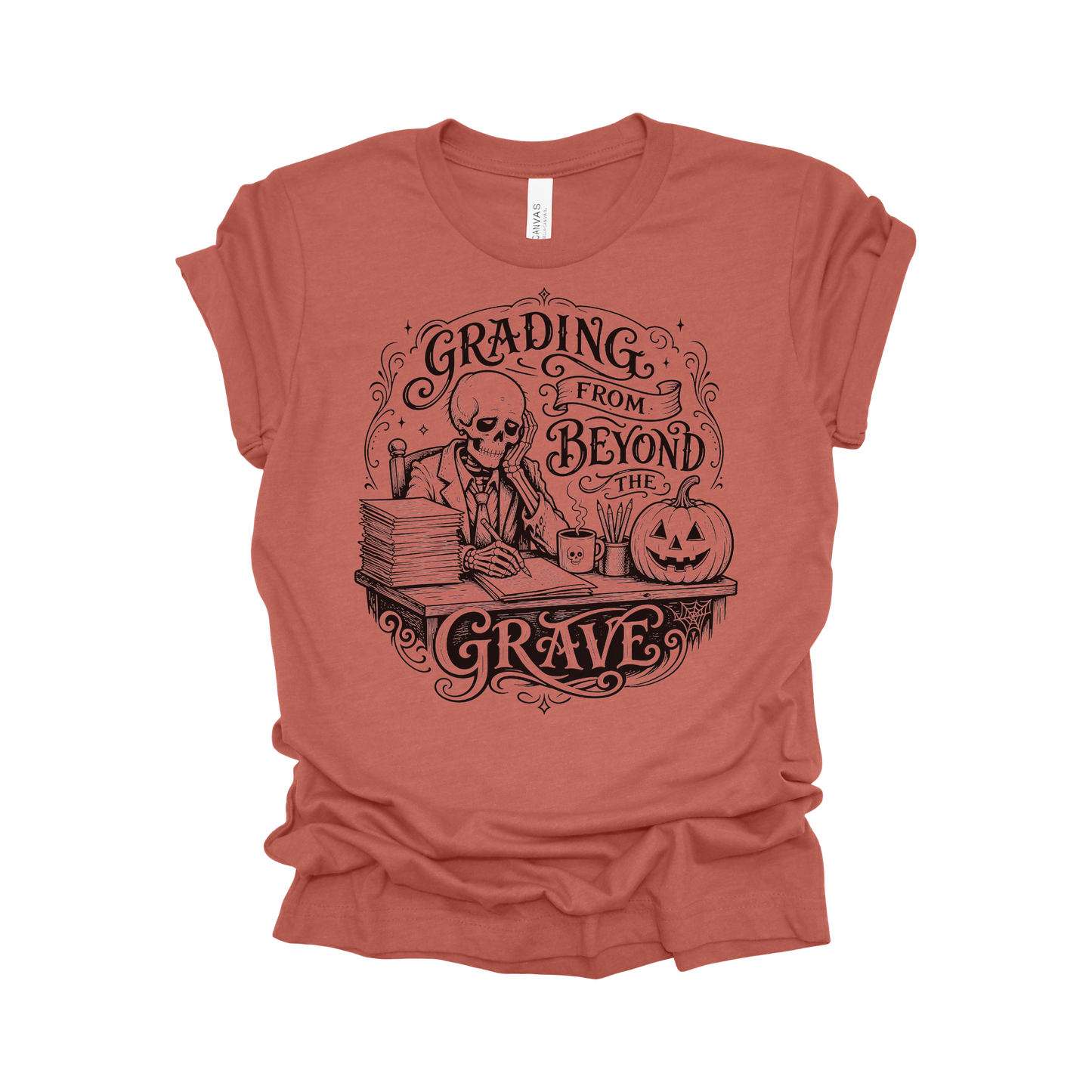 Grading From Beyond the Grave Halloween Teacher T-Shirt