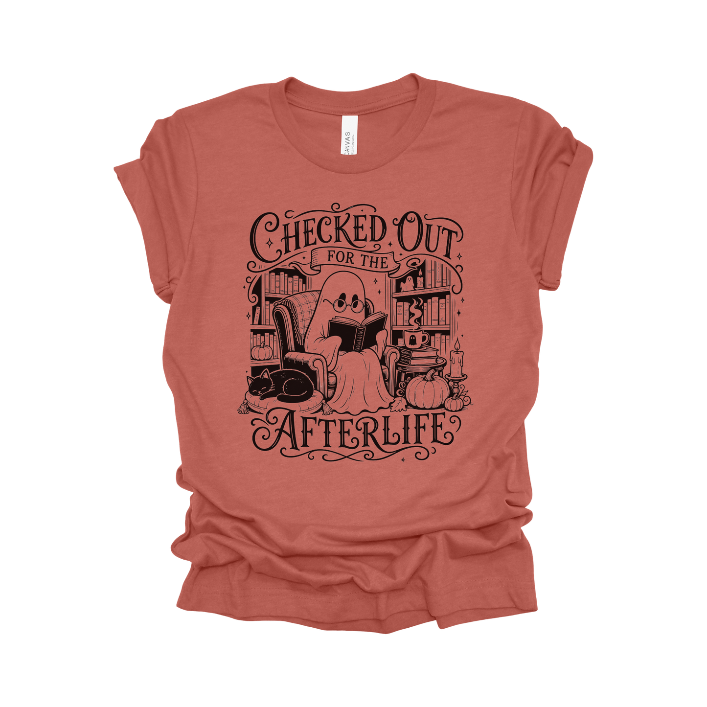 Checked Out for the Afterlife Halloween Librarian T-Shirt