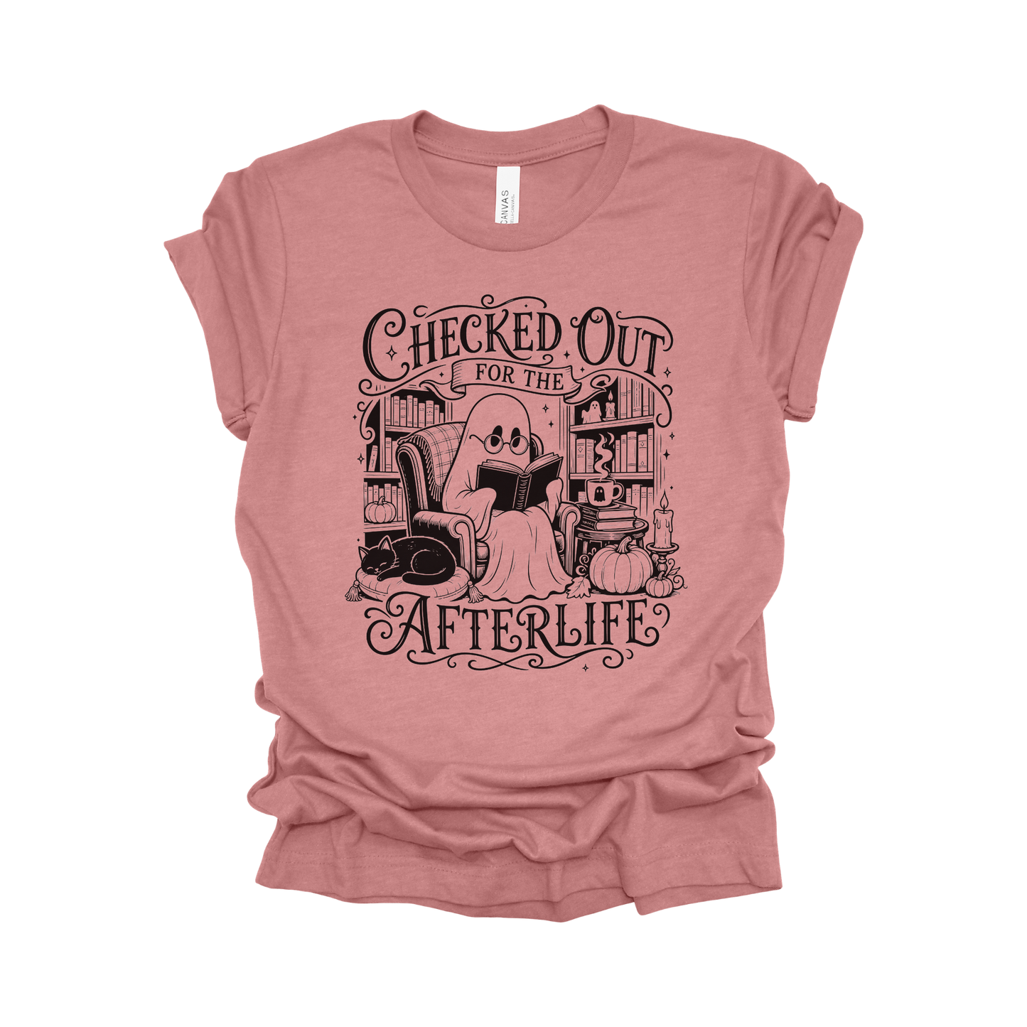 Checked Out for the Afterlife Halloween Librarian T-Shirt