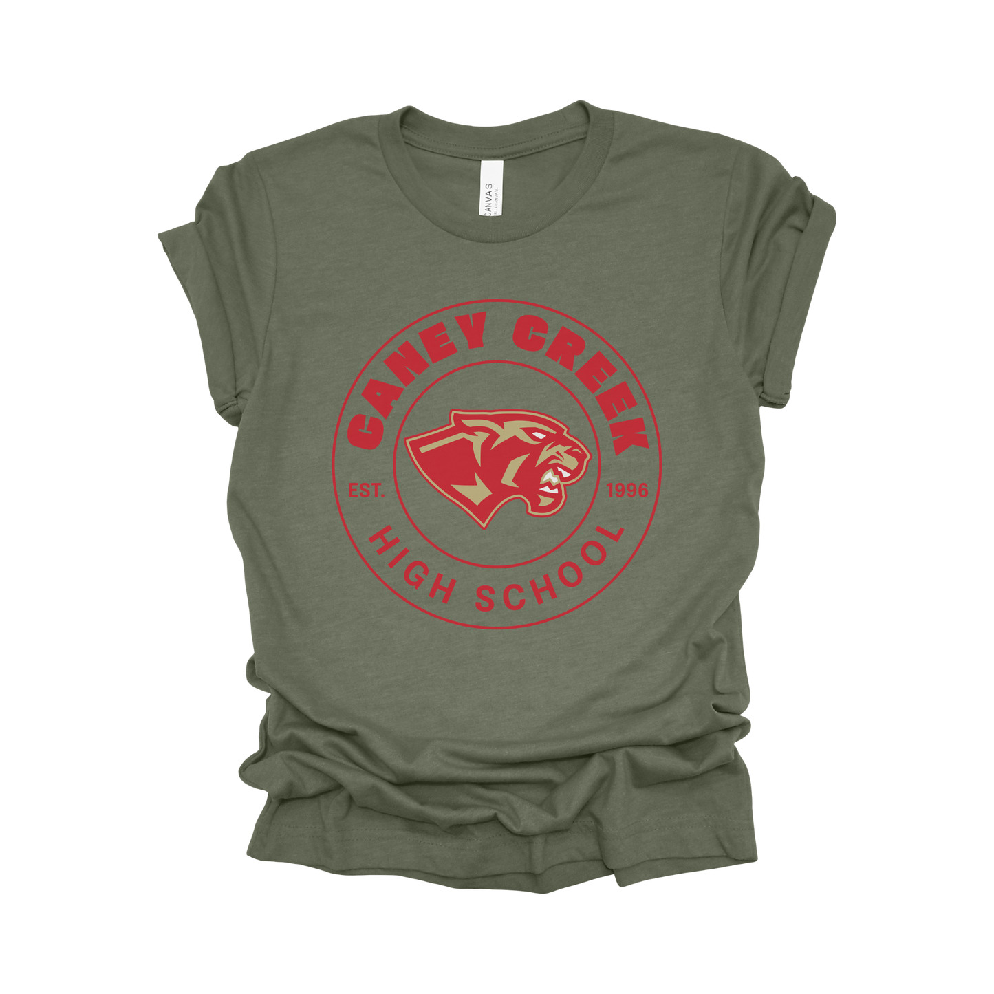Caney Creek Panthers Round Design T-Shirt