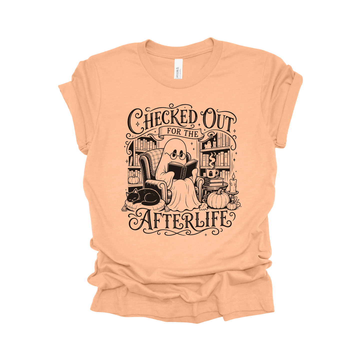 Checked Out for the Afterlife Halloween Librarian T-Shirt