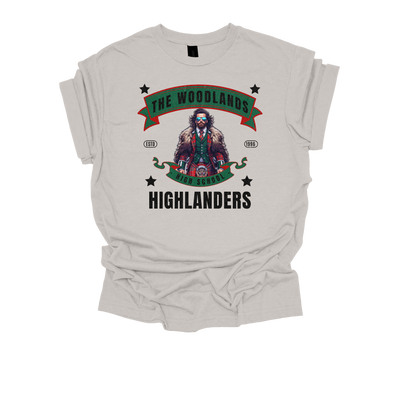 Cool Highlander Vibes: The Woodlands Sunglasses Mascot Tee