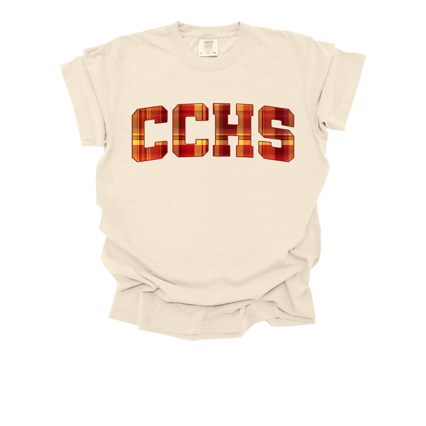 CCHS Tartan Lettering Caney Creek High School T-Shirt