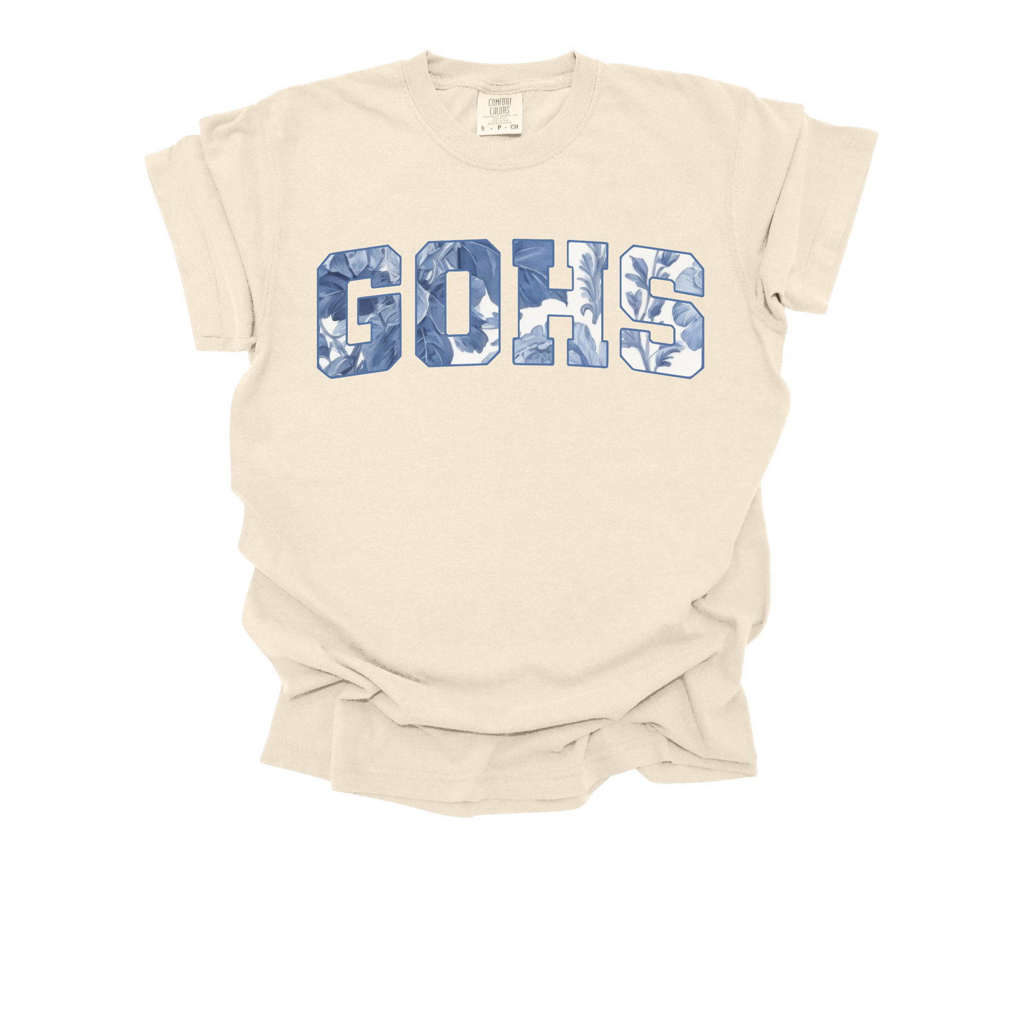 Floral Text GOHS T-Shirt | Spirit Wear | Floral Pattern Lettering