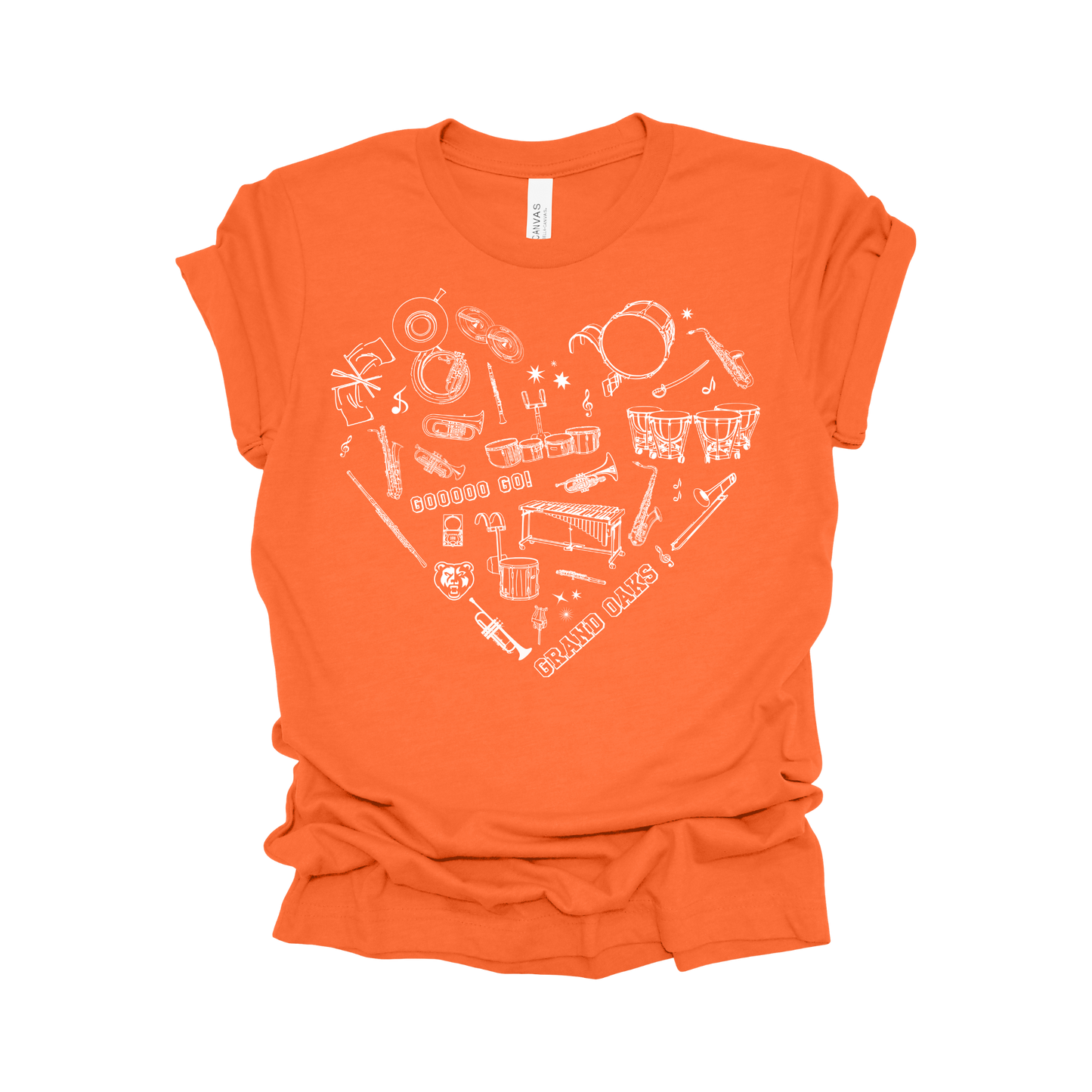 Grand Oaks Marching Band Heart Shirt – I Love Grand Oaks Band Tee