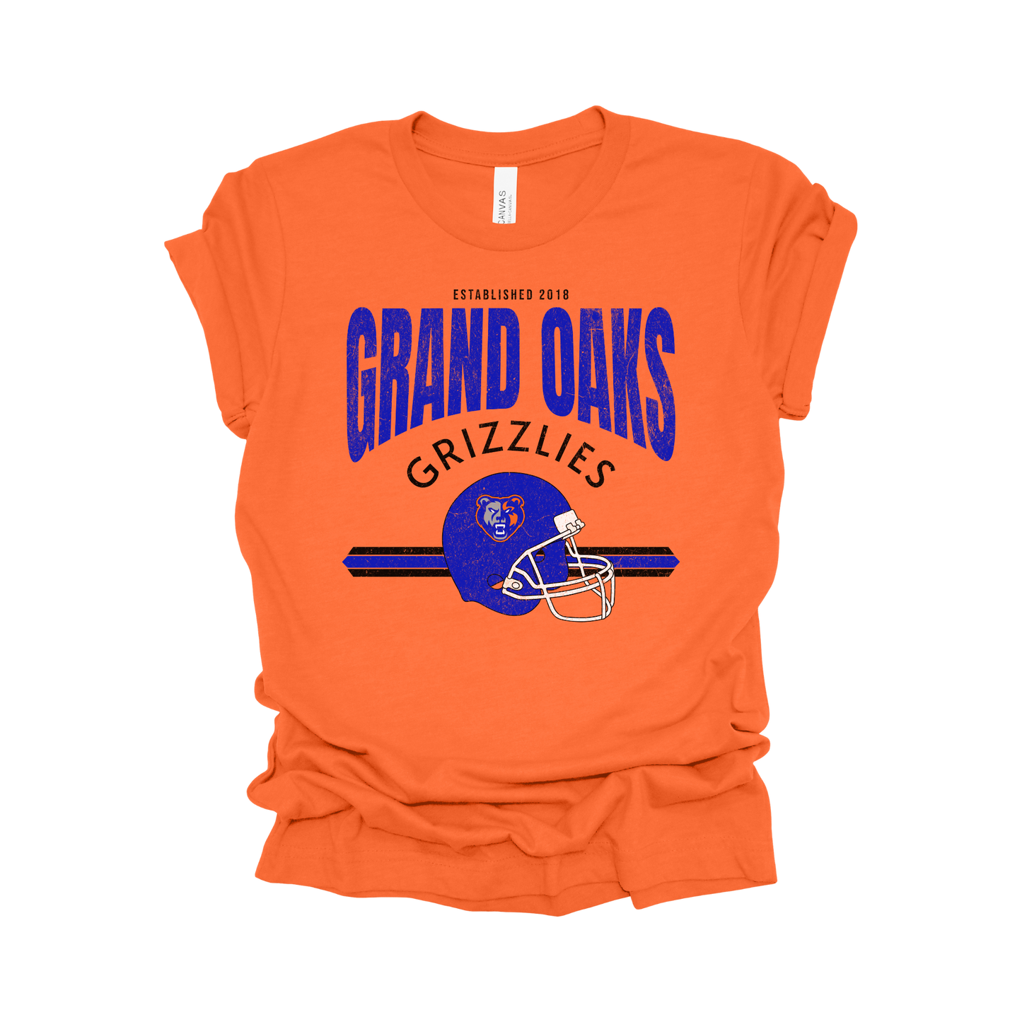 Grand Oaks High School Vintage Football T-Shirt | Grizzly Spirit Wear | Retro Game Day Tee