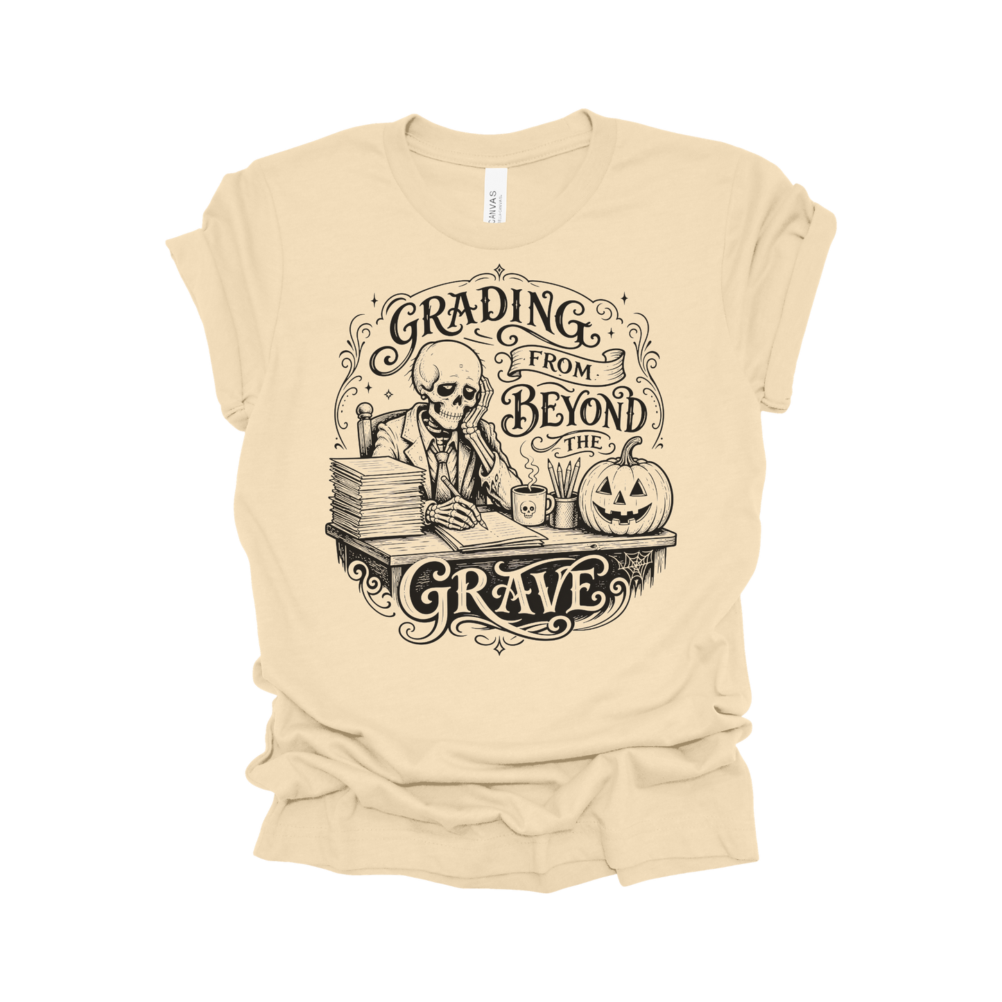 Grading From Beyond the Grave Halloween Teacher T-Shirt