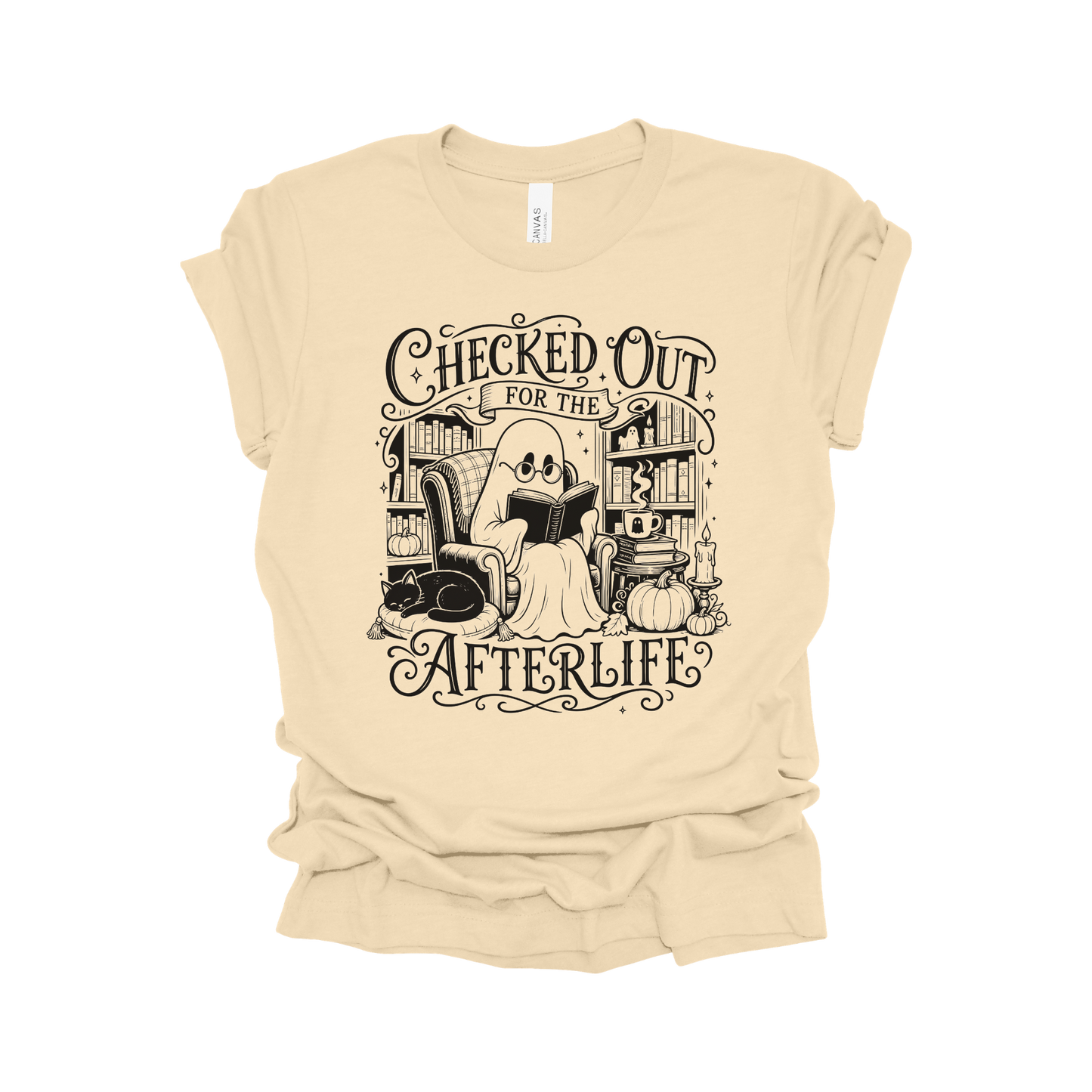 Checked Out for the Afterlife Halloween Librarian T-Shirt