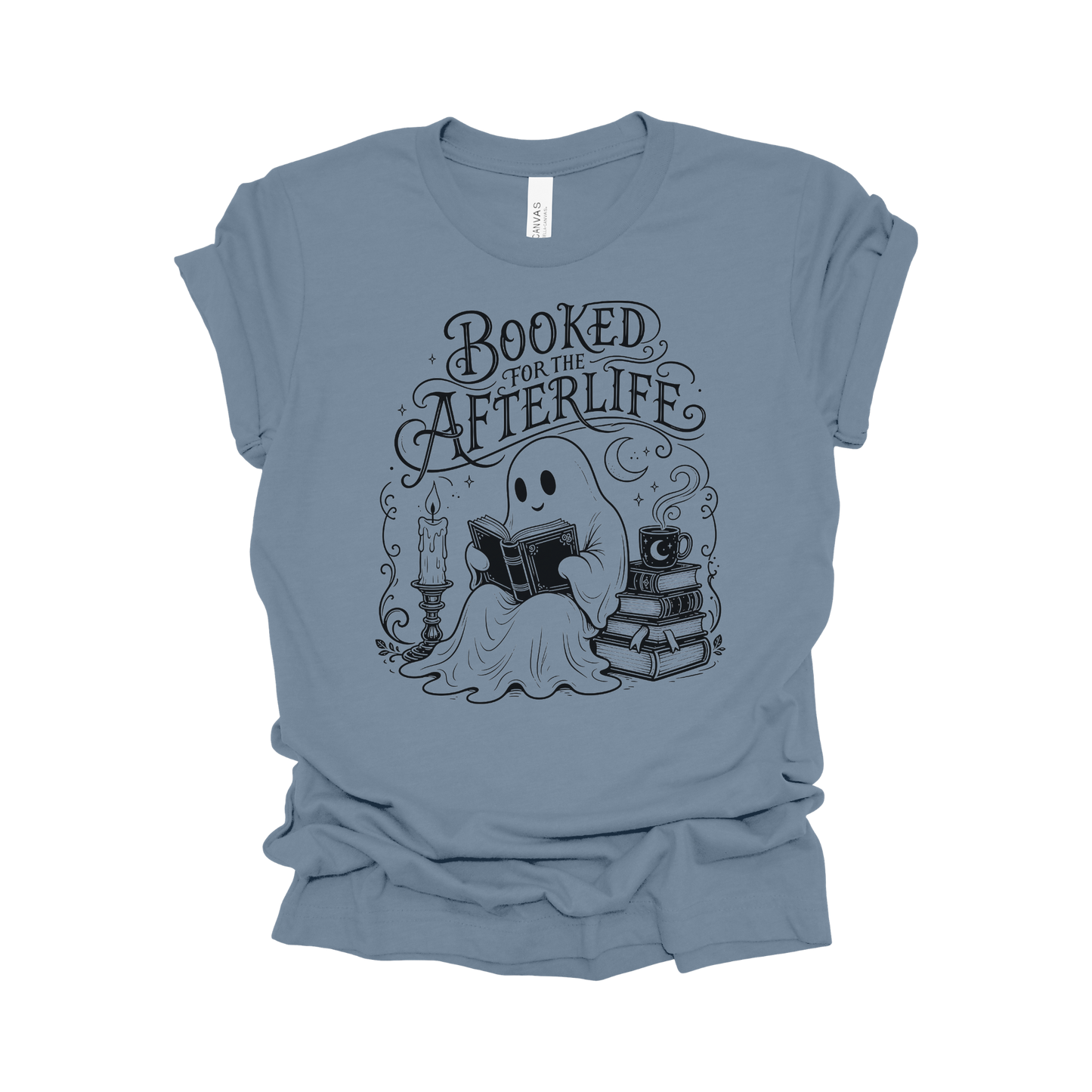 Booked for the Afterlife Halloween Reading T-Shirt
