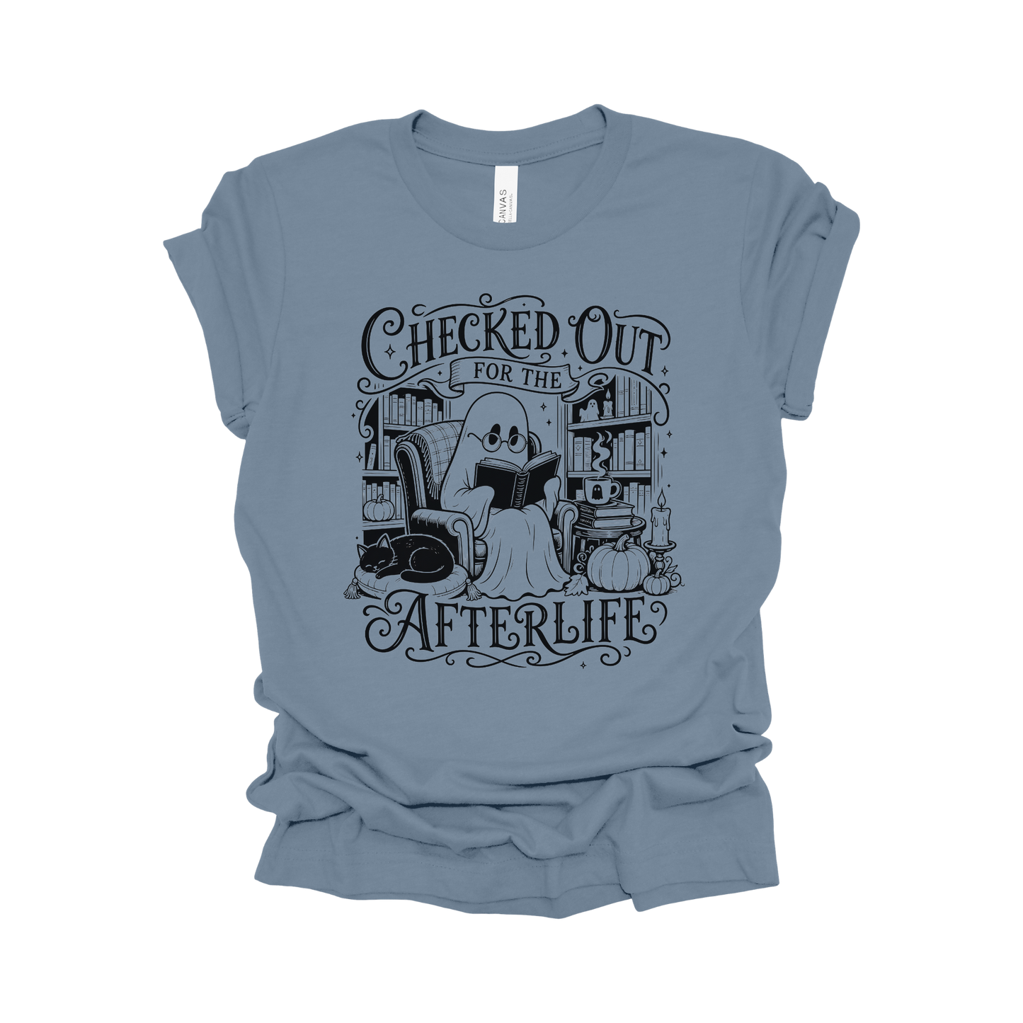 Checked Out for the Afterlife Halloween Librarian T-Shirt