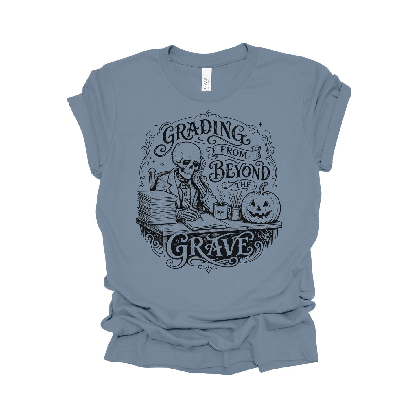 Grading From Beyond the Grave Halloween Teacher T-Shirt