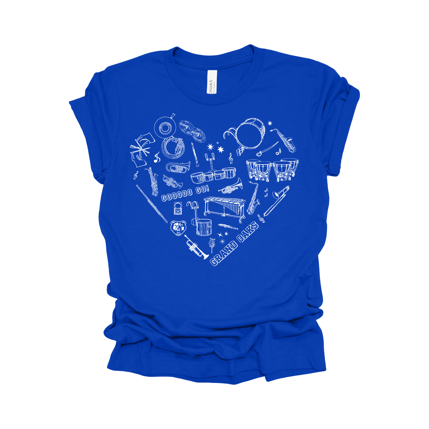 Grand Oaks Marching Band Heart Shirt – I Love Grand Oaks Band Tee