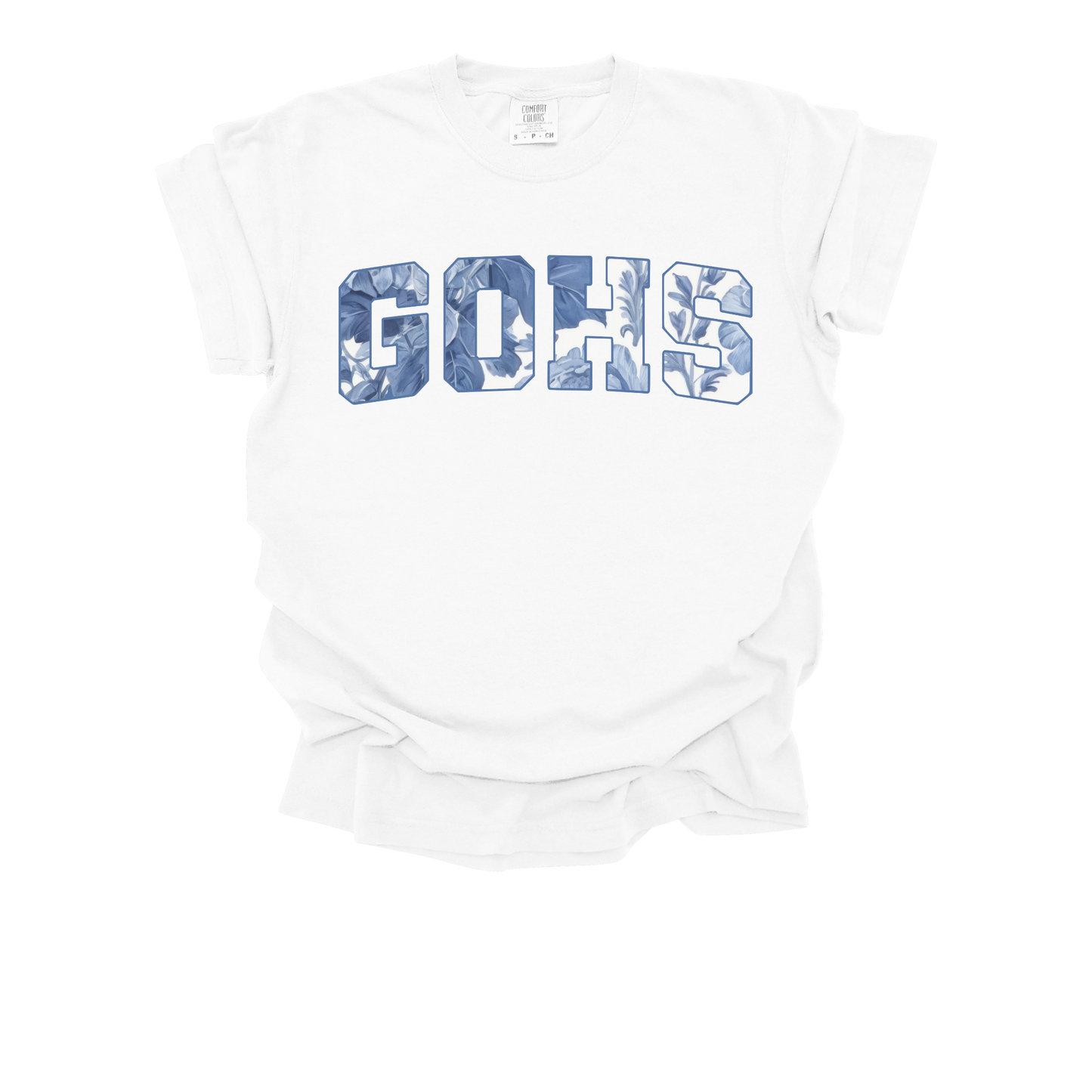 Floral Text GOHS T-Shirt | Spirit Wear | Floral Pattern Lettering