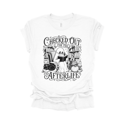 Checked Out for the Afterlife Halloween Librarian T-Shirt