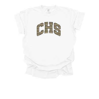 CHS Black and Gold Plaid Conroe High School T-Shirt